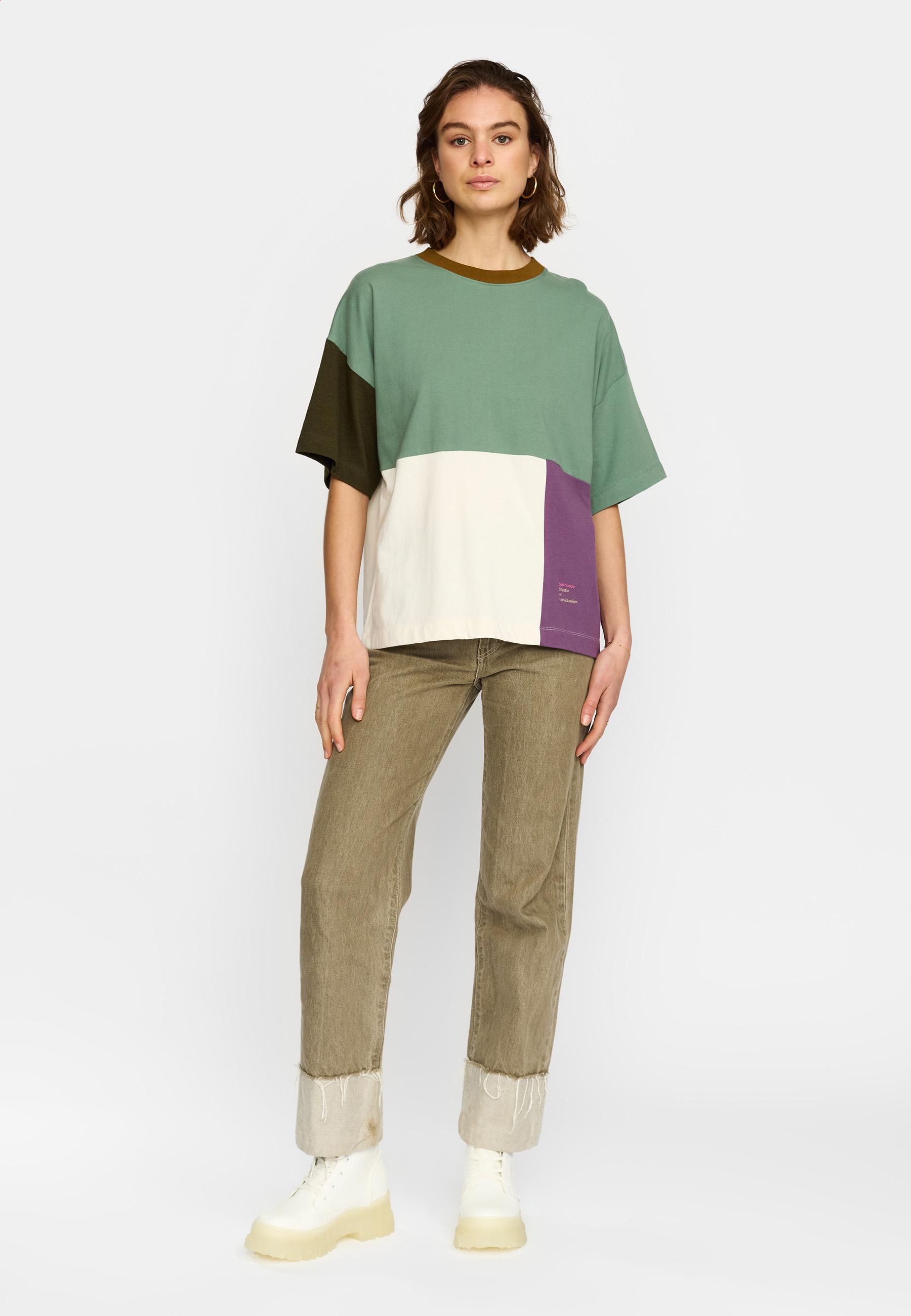 Selfhood Oversized T-Shirt Green Damen Colorblocking grün